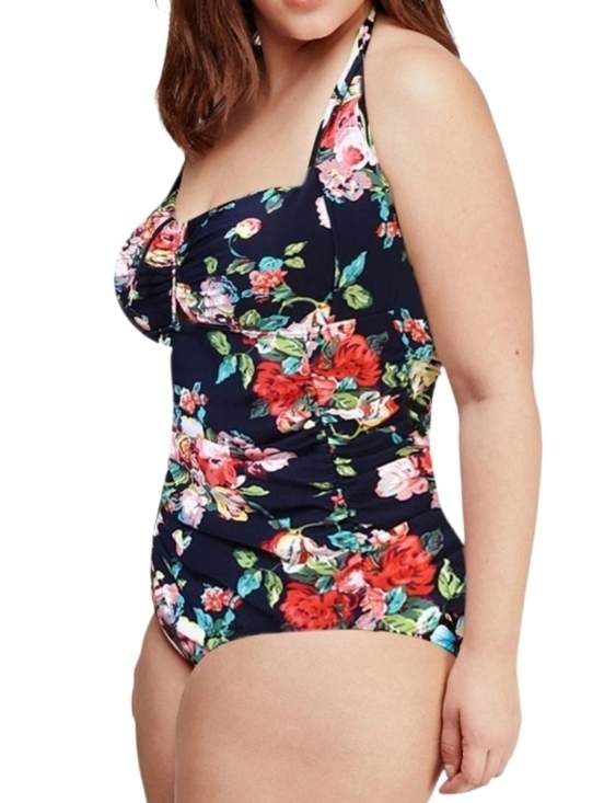 BIKMAN Other - BIKMAN Floral halter top 1 piece bikini swimsuit size 5XL
